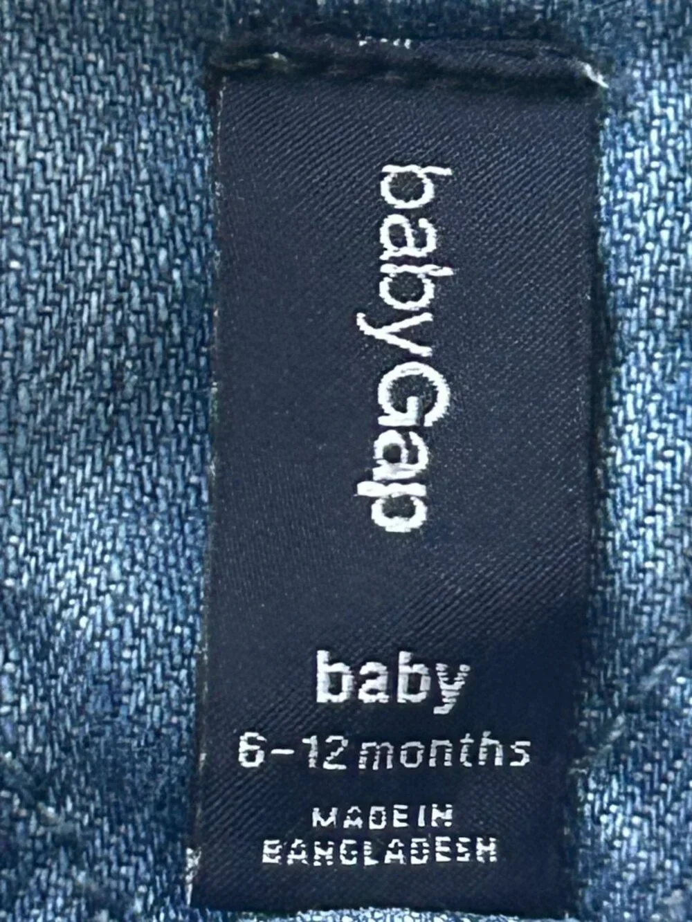 Vintage Y2K BabyGap Denim Overall Jumper Dress Size 6-12 Months Embroidered